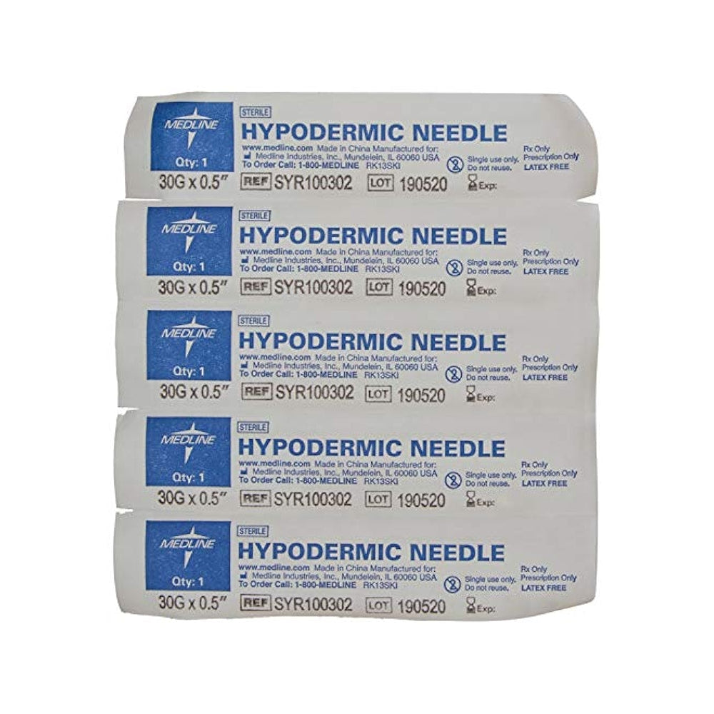 STANDARD HYPODERMIC NEEDLE WITH REGULAR NEEDLE,30GX0.5REG,BEVEL (100/BX, 10BX/CS)