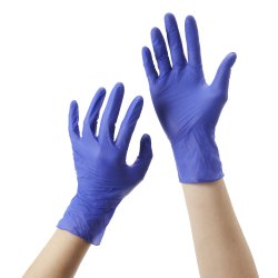 EXAM GLOVE TIDISHIELD® MEDIUM NONSTERILE LATEX EXTENDED CUFF LENGTH FULLY TEXTURED BLUE CHEMO TESTED (50PR/BX 10BX/CS)